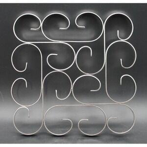 Vintage Inox France Stainless Steel Trivet Mid Century Modern Scroll Design 8x8
